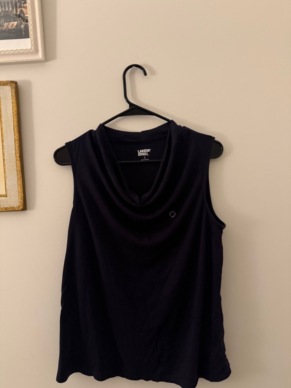 Chase Lands' End Black Sleeveless Cowl Neck Camisole